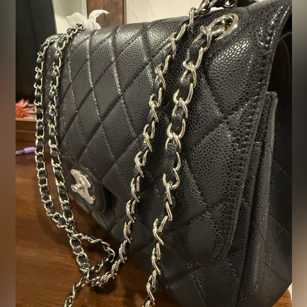 Black Quilted Chain Shoulder Bag